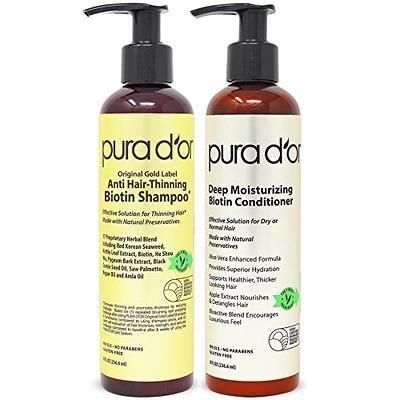 PURA D'OR Anti-Thinning Biotin Shampoo and Conditioner Natural Earthy  Scent,CLINICALLY TESTED Proven Results,DHT Blocker Thickening Products For  Women & Men,Original Gold Label Hair Care Set 8oz x2 - Yahoo Shopping