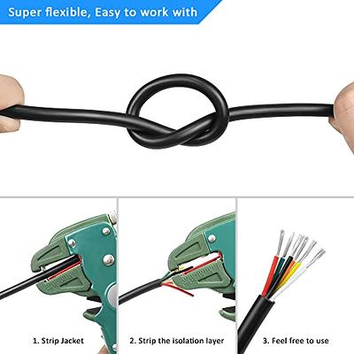 14 Gauge 4 Conductor Electrical Wire, 16.5FT 14AWG Black PVC Stranded  Tinned Copper 4 Wire Cable, 14/4 Cord Extension Cable for LED Lamp  Lighting