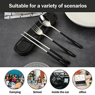 INKULEER Travel cutlery set, 18/8 stainless steel cutlery, Reusable  utensils set with case, Portable Silverware Lunch Box for Camping and  Office - Yahoo Shopping