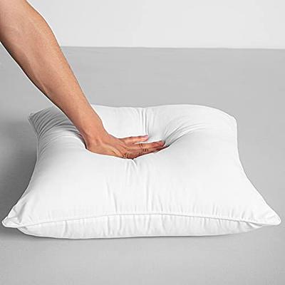 Oubonun 20 x 20 Throw Pillow Inserts, Firm and Fluffy Decorative Square  Pillows for Couch Bed Sofa with Soft Cotton Cover White Cushion with Down