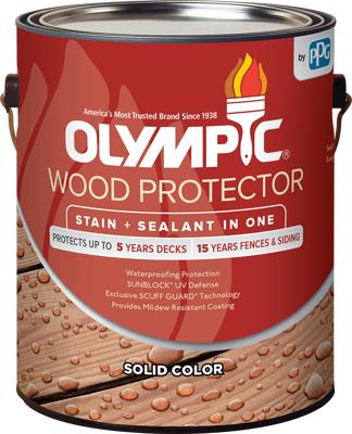 Olympic 1 gal. Mystic Black Exterior Solid Wood Protector Stain Plus Sealant in One