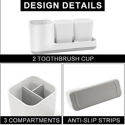 SupMaka Toothbrush Holders, Plastic Bathroom Toothpaste Holder Set, White Bathroom  Organizer Storage with 2 Cups, Tooth Brush Holder Set Kids Bathroom  Accessories Countertop Organizer - Yahoo Shopping