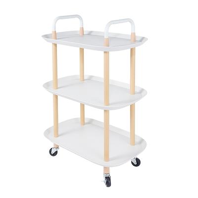 PELOEMNS Plastic Utility Carts with Wheels, Heavy Duty 510lbs Capacity  Rolling Service Cart, 3-Tier Restaurant Food Cart with Hammer for Office