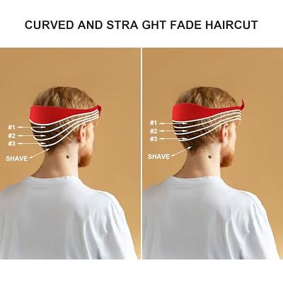  Fade Guide and Neckline Shaving Template, Curved Silicone Band, Great for Creating Skin Fade Guidelines for DIY Haircuts