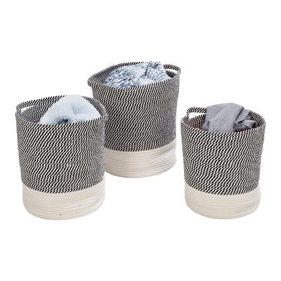 Honey Can Do 7-Piece Twisted Paper Rope Woven Bathroom Storage Basket Set, Gray