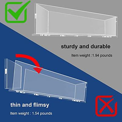 LUDORU Clear Acrylic Floating Shelves - Acrylic Bathroom Shower Shelves Wall Mount, No Drilling Acrylic Wall Shelf for Storage, U-Shaped Renter Friendly