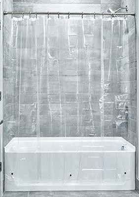 Vinyl Plastic Long Shower Curtain Liner For Use Alone Or With Fabric 54 X 78 Inches Clear Yahoo Ping