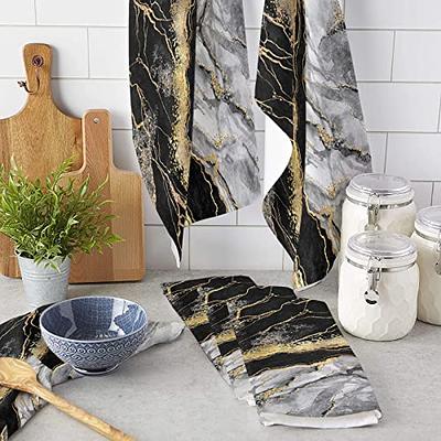 Savannan Kitchen Dish Cloths, Abstract Marble Black Gray Gold Ultra Soft  Absorbent Dish Towels for Drying Dishes Quick Drying Towels Dish Rags 2  Pack - Yahoo Shopping