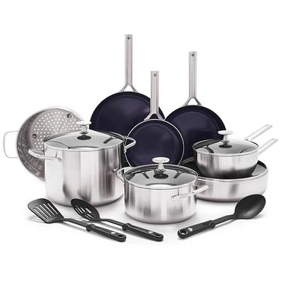 Granitestone 20-Piece Blue Aluminum Ultra-Durable Diamond Infused Coating Nonstick Express Cookware and Bakeware Set