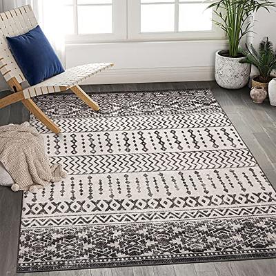 Washable Rugs 3'X5', Cotton Woven Black and White Outdoor Rug