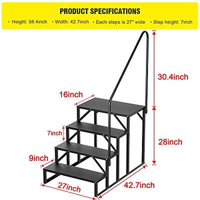 Aluminum 2 Step Pull Out Retractable RV Camper Platform Steps Stair  Anti-Slip