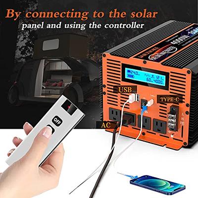 LVYUAN 1500W/3000W Power Inverter Dual AC Outlets and Dual USB Charging Ports DC 12V to 110V AC Car 12V Inverter Converter with Digital Display 4