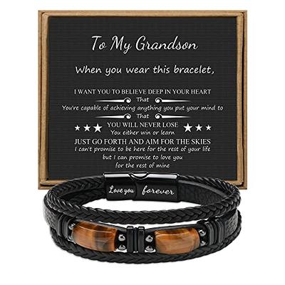  Husband Boyfriend Gifts Ideas From Wife Girlfriend, Knot  Leather Bracelet For Men To My Man Anniversary Birthday Gifts For Him  Always Linked Together Love You Forever Mens Leather Bracelets