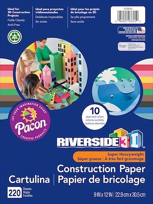 Pacon Riverside 3D 9 x 12 Construction Paper, Assorted Colors, 220  Sheets/Ream (PAC103645), Yellow