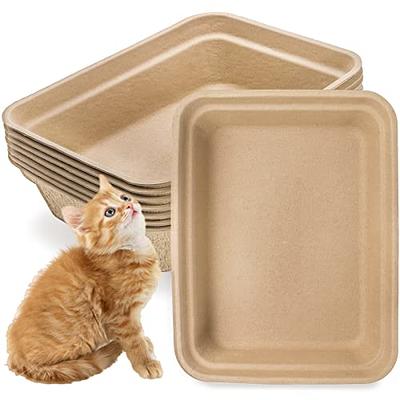  5pcs Kitten Litter Box, 9.65x7.28x0.98 inch Small Cat Litter  Box with Litter Spatula Shallow Litter Pan Plastic Litter Tray Portable Cat  Waste Tray Kitten Boxes for Indoor Cats Low Entry (5
