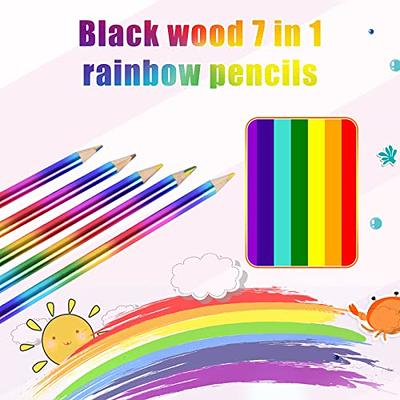 Showvigor Wooden Colored Pencils for Kids, 10 Pcs Rainbow Pencils?4 in 1  Color Pencil Set with Assorted Colors for Drawing, Coloring, Sketching  Pencils for Drawing Stationery as Gift 