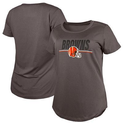 Men's New Era Brown Cleveland Browns Current Raglan Long Sleeve T-Shirt