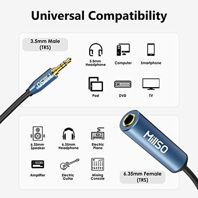 USB Type C to 1/4 AUX Audio Adapter, 6.35mm TRS Female to USB C 1/8 Stereo  Jack Audio AUX Adapter for Amplifiers, Mixer, Home Theater, Headphones - 3
