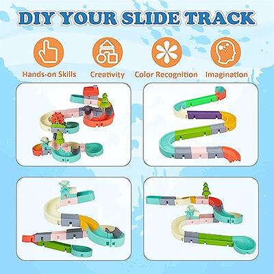 Duck Slide Bath Toys, Wall Track Building Set for Kids Ages 4-8