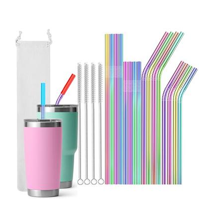 Reusable Rainbow Replacement Straws For Stanley Tumbler Long - Temu