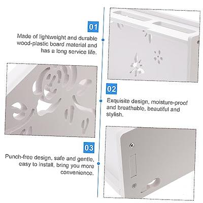 1pc Simple White Storage Holder, Plastic White Punch Free Storage