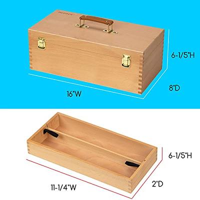 MEEDEN Large Art Supply Storage Box, Multi-Function Solid Beech Wooden Tool  Box, Art Supply Wood Chest Box for Paint Brush, Pencil, Pastel, Art  Supplies 16''W x 8''D x 6-1/5''H - Yahoo Shopping