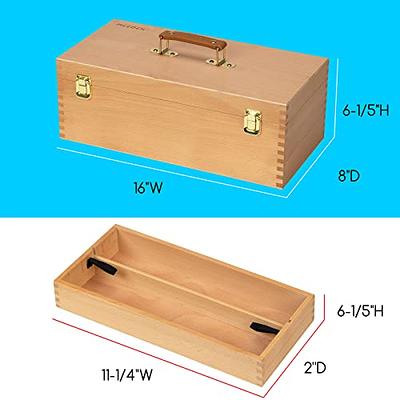 MEEDEN Large Art Supply Storage Box, Multi-Function Solid Beech Wooden Tool  Box, Art Supply Wood Chest Box for Paint Brush, Pencil, Pastel, Art Supplies  16''W x 8''D x 6-1/5''H - Yahoo Shopping