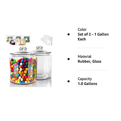 Masthome 1 Gallon Glass Storage Jar, Wide Mouth, Clear Glass Cookie Jars  with Airtight Lids, Dishwasher Safe, Kitchen Food Storage Container for