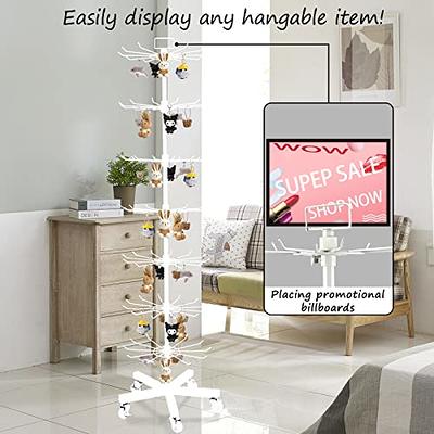  Exttlliy Retail Display Stand Store Display Rack 5 Tier Metal  Spinning Display Stand Rack with Wheels Keychain Display Rack with Hooks  Jewelry Socking Hat Display Stand for Malls, Showroom, Retail 