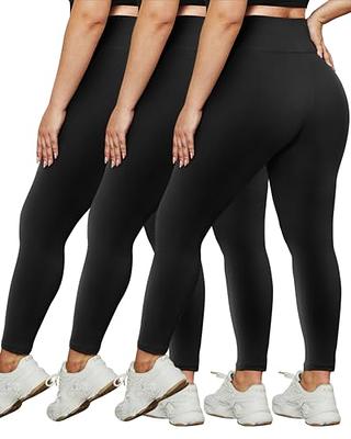 YOLIX 2 Pack Plus Size Leggings with Pockets for Women, High Waisted Tummy  Control Soft Black Workout Yoga Pants Black 4X