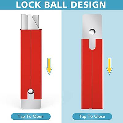 Retractable Cardboard Box Cutter Paper Lock Ball Design 9 Pcs Blades  Included