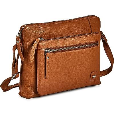 LEDERBUCK Shirley Large Soft Real Leather Womens Crossbody Handbags and  Purses-Triple Zip Sling Crossover Shoulder Bag