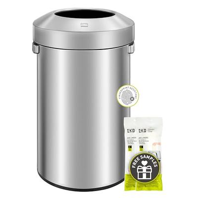 EKO Urban 24 Gallon Round Stainless Steel Open Top Waste Bin, Tall  Commercial Trash Can for Indoor/Outdoor, Extra Large Metal Garbage Bin for  Office, Restaurant, Restroom, 90L - Yahoo Shopping