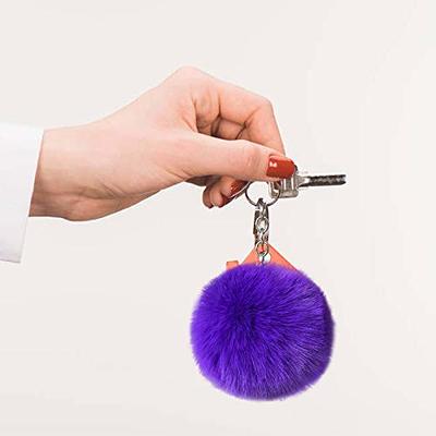 Keychain Soft Ball Car Keyring Pompom Key Chains Key Holder (Color : Dark  Purple, Size : One Size)