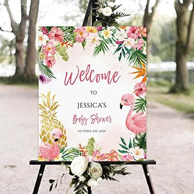 Pink Welcome Baby Shower Yard Sign