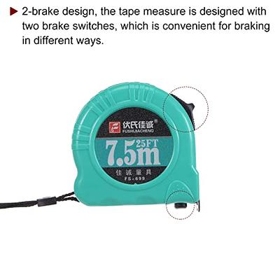 2pcs Tape Measure 7.5M Metric Ruler Steel Measuring Tape 25mm Wide, Red ABS Case | Harfington