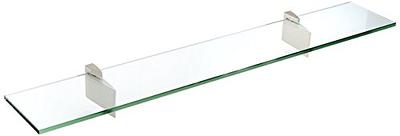 Spancraft Glass Monarch Glass Shelf， Chrome， 8 x 21-