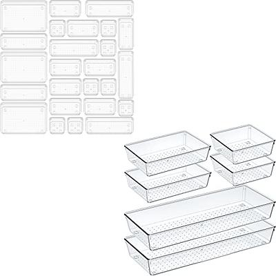 Lifewit 25 Pcs Drawer Organizer Set Clear Plastic Desk Bathroom