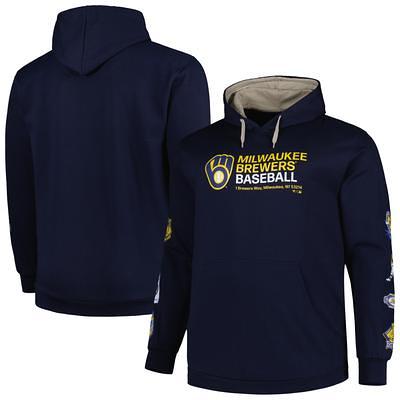 Fanatics Men's Branded Navy Milwaukee Brewers Big and Tall Solid Back Hit Long  Sleeve T-shirt