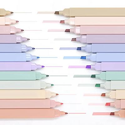 Dacono-12 Dacono Aesthetic Pastel Cute Highlighter,12 Pcs Dual Tips  Assorted Colors Highlighters for Bible and Pens No Bleed, Dry Fast Eas