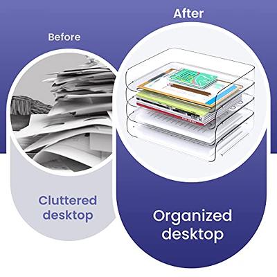 Tomorotec Desk Letter Tray Set, A4 Size Clear PET Stackable Document  Organizer Office Desktop File Paper Holder Book Storage Rack Side Load  Anti-Skid Stacking Support Convex Bottom (4X Landscape) - Yahoo Shopping