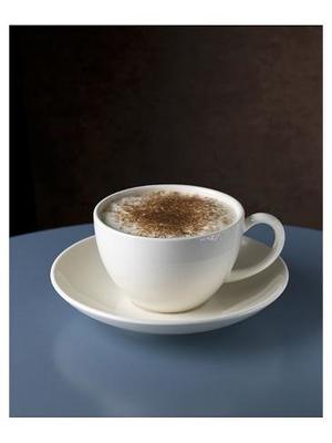 Premium Giclee Print: Cappuchino Cup on Blue Table: 48x36in - Yahoo Shopping