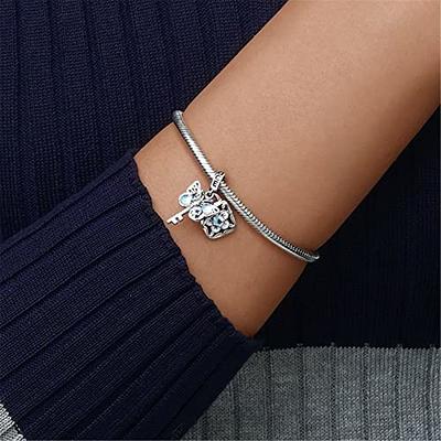 Gnoce 925 Sterling Silver Heart Lock Bracelet 