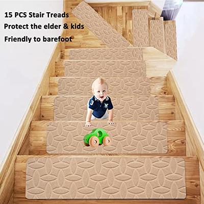 OJIA Extra Non-Slip Carpet Stair Treads for Wooden Steps, 30X8 Rubber  Indoor Stair Runner Slip Resistant Stair Rugs Safety Mats for Dogs, Kids 