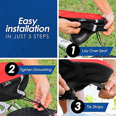 Blue Onion Gel Bike Seat Covers Red Cover with Night Riding Safety  Reflector - The Most Comfortable Exercise Bike Seat and E-Bike Cushion Cover  with Thicker Padding for Men & Women 