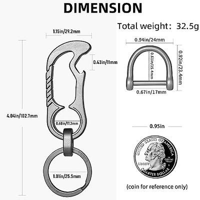 TISUR Titanium Carabiner Keychain Clip,D Key Rings for Keychains