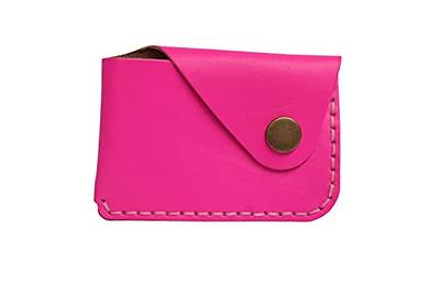 Pink Minimalist Card Holder for Women, Small Card Wallet for