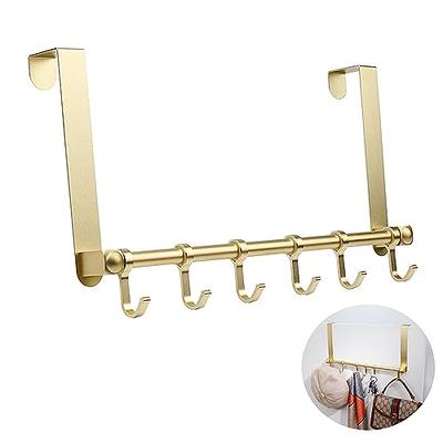 4 Pack Over The Door Hooks,Sturdy Metal Over Door Wooden Hooks Organizer  Rack for Hanging Coats Hats Robes Towels Hat ,Bathroom Umbrella Bedroom  Door