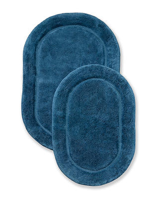 Superior Cotton Non-slip Oval Bath Rug - (Set of 2) - On Sale