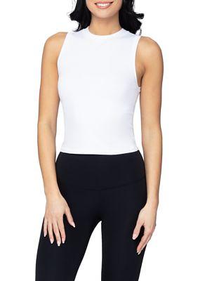 Yogalicious Women's Airlite Melissa Mock Neck Cropped Tank Top, White, Xs -  Yahoo Shopping